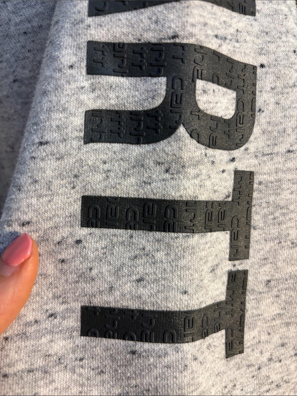 Carhartt Heather Gray Crewneck Sweatshirt with textured Sleeve Logo - Picture 3 of 11
